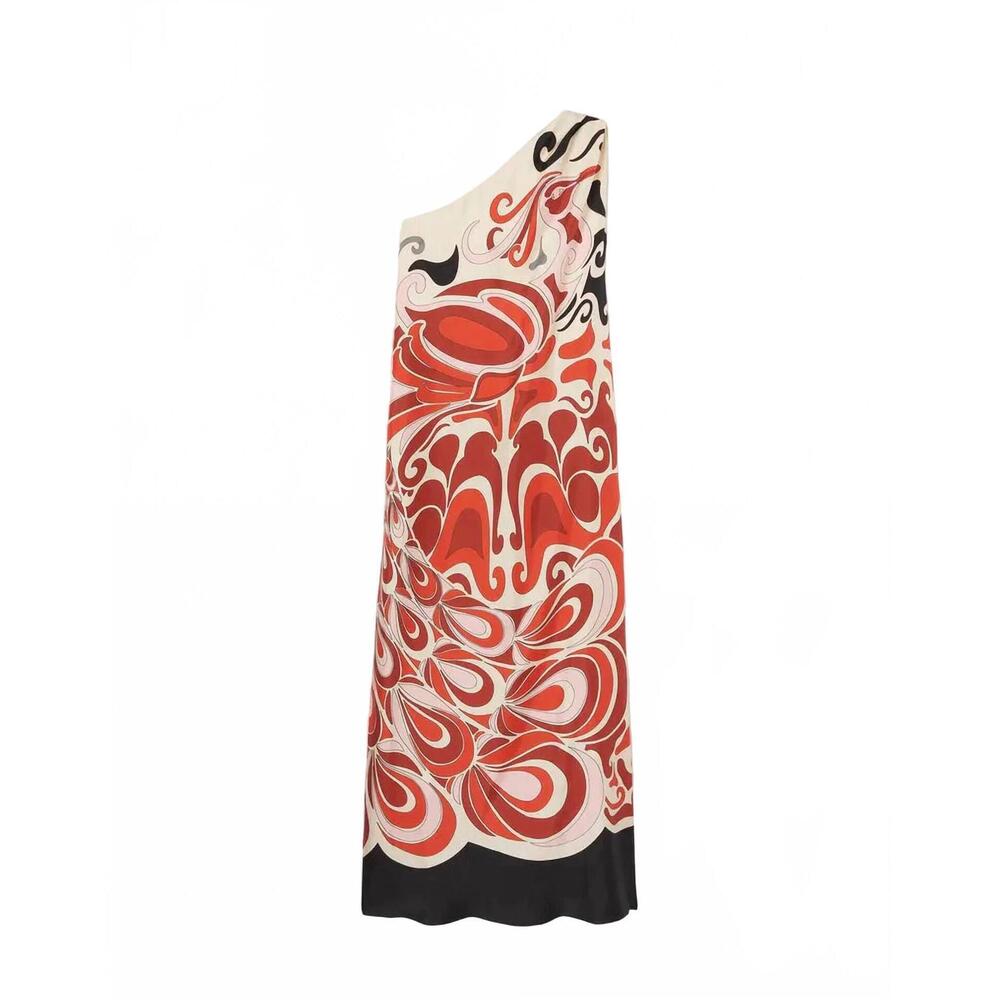 NEW LA DOUBLEJ phoenix placee silk twill roy dress in crimson/ ivory - Picture 6 of 6